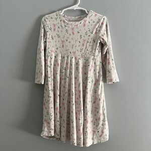 Sweet Bamboo Girls Ballet Slipper Bow Twirl Dress Bamboo Viscose Cream‎ Pink 4T